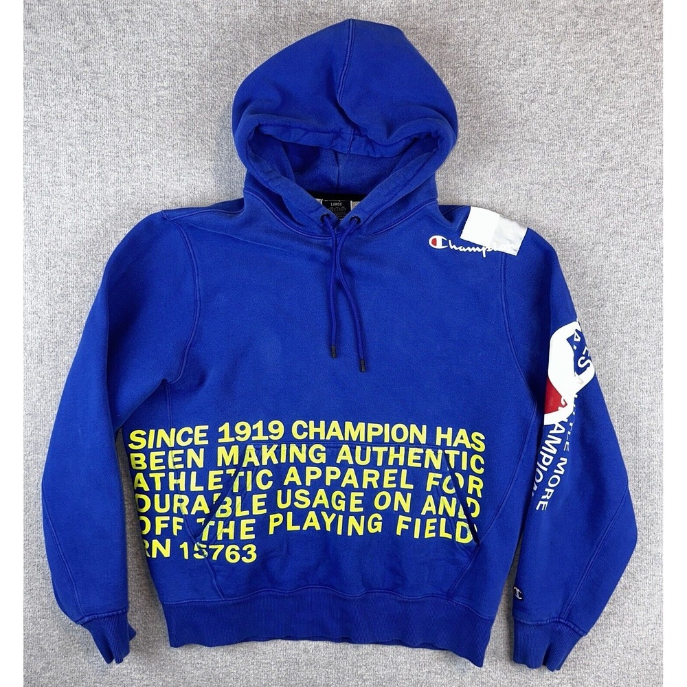 CHAMPION Sweatshirt‎ Mens Large Super Fleece Hoodie 2.0 Behind The Label 1919
